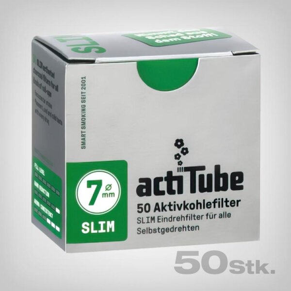 actiTube Aktivkohlefilter Slim, 50 Stück