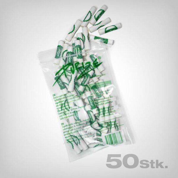 PURIZE Aktivkohlefilter, Grün-Weiß, Ø 9mm, 50 Stk.
