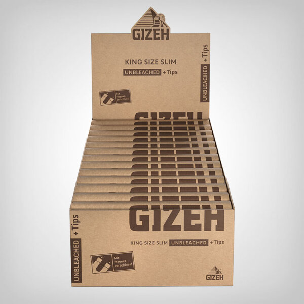 Gizeh Unbleached King Size Slim + Tips (34er Box)